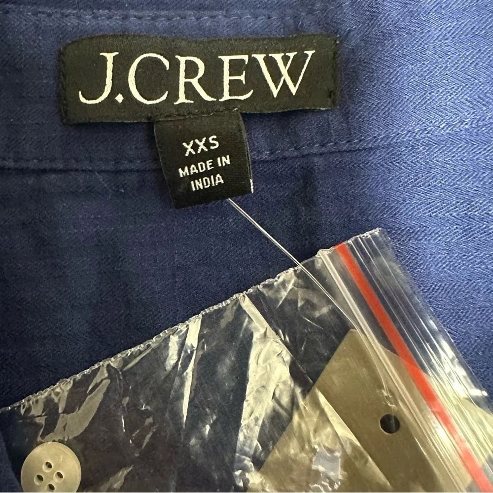 J. Crew women’s Deep Blue Casual Button-Down Shirt/pants set Sz XXS/Xs nwt over